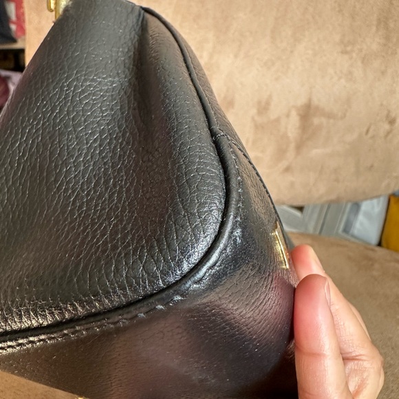 MCM Black Leather w/ Gold Chain Crossbody Bag, Good Condition - Picture 13 of 15